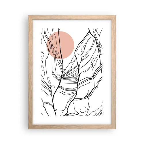 Poster în ramă de stejar deschis - Într-o rețea de crengi - 30x40 cm