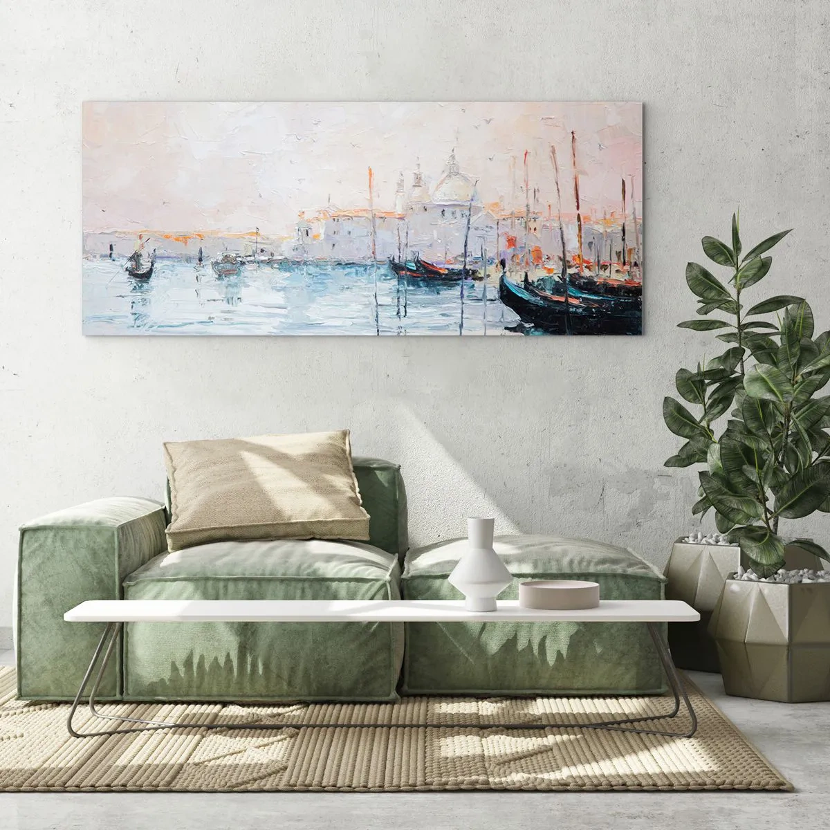 Tablou pe sticlă - În spatele apei, în spatele ceții - 120x50 cm