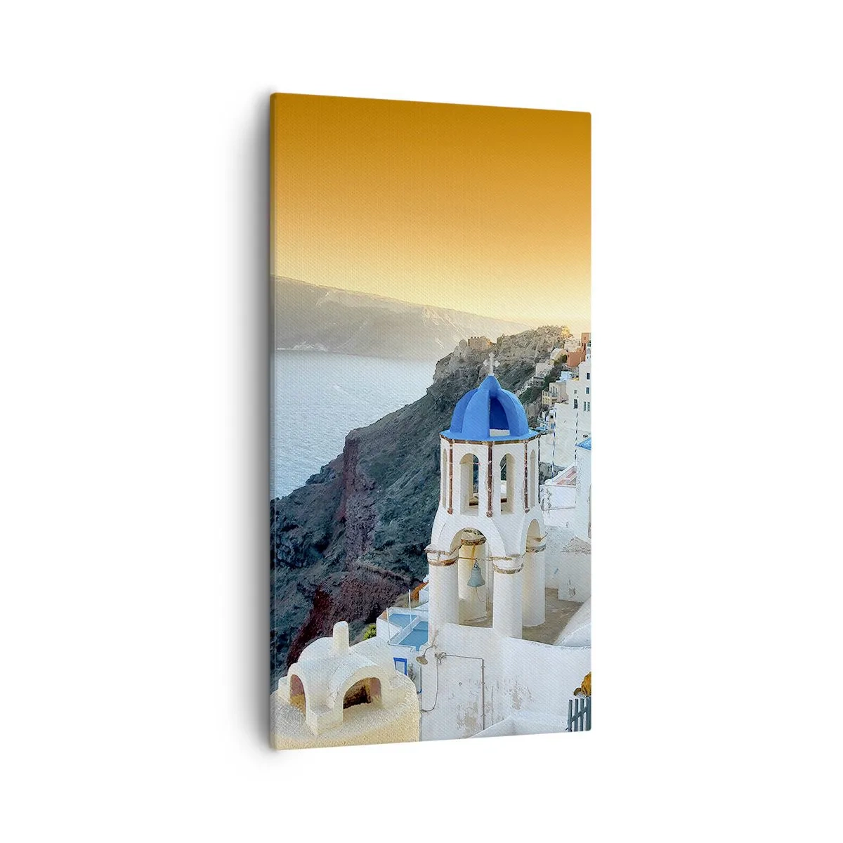 Tablou pe pânză - Santorini - îmbrățișat de stânci - 55x100 cm