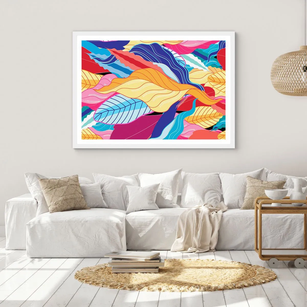 Poster în ramă albă - O dezordine colorată - 91x61 cm