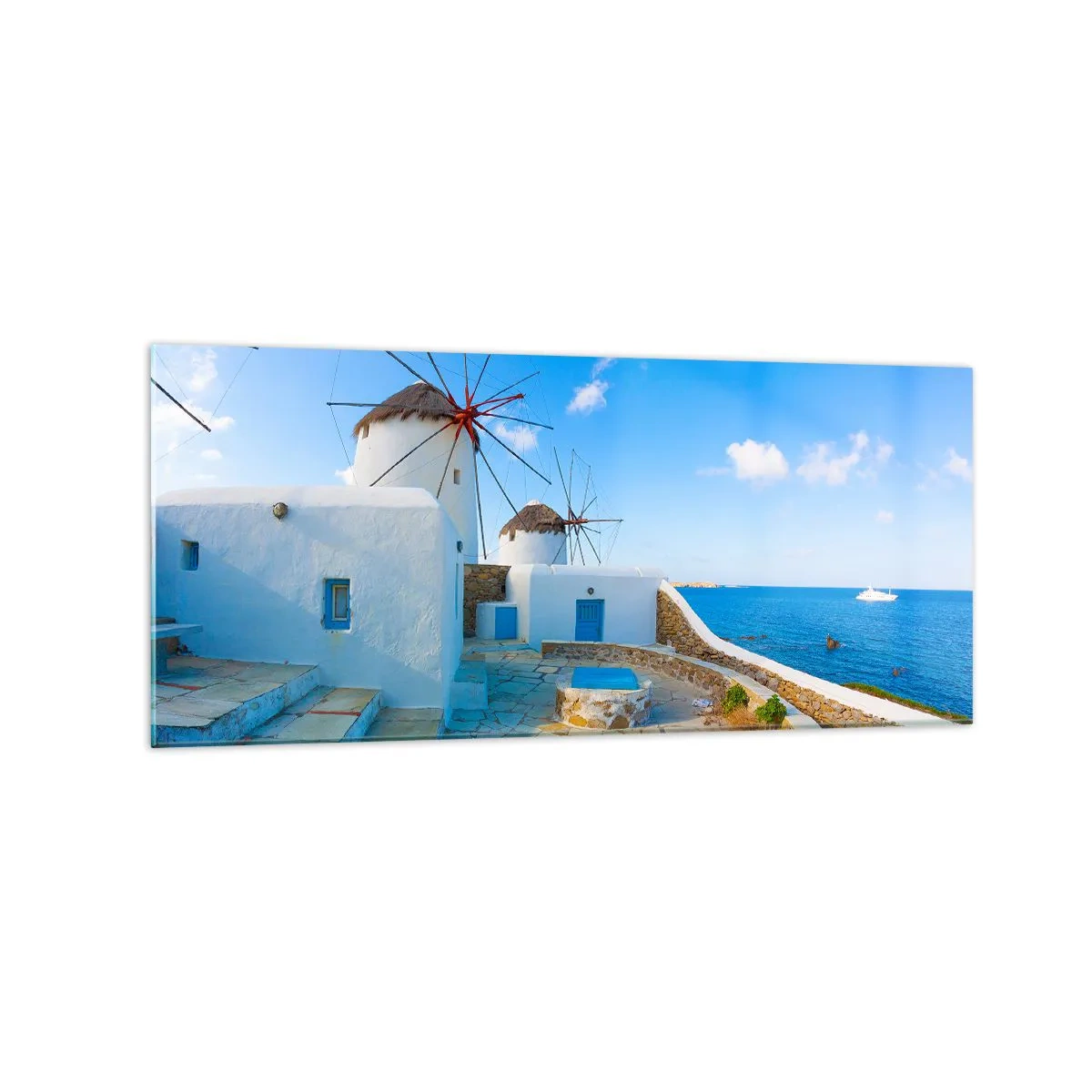 Tablou pe sticlă - Vânt albastru dinspre mare - 120x50 cm