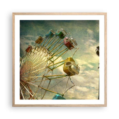 Poster în ramă de stejar deschis - Hai la distracție… - 60x60 cm