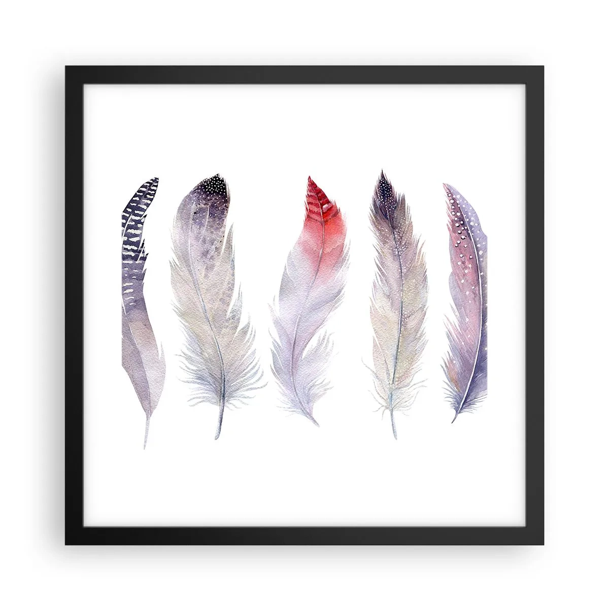 Poster în ramă neagră - Delicate ca o ceață multicoloră - 40x40 cm