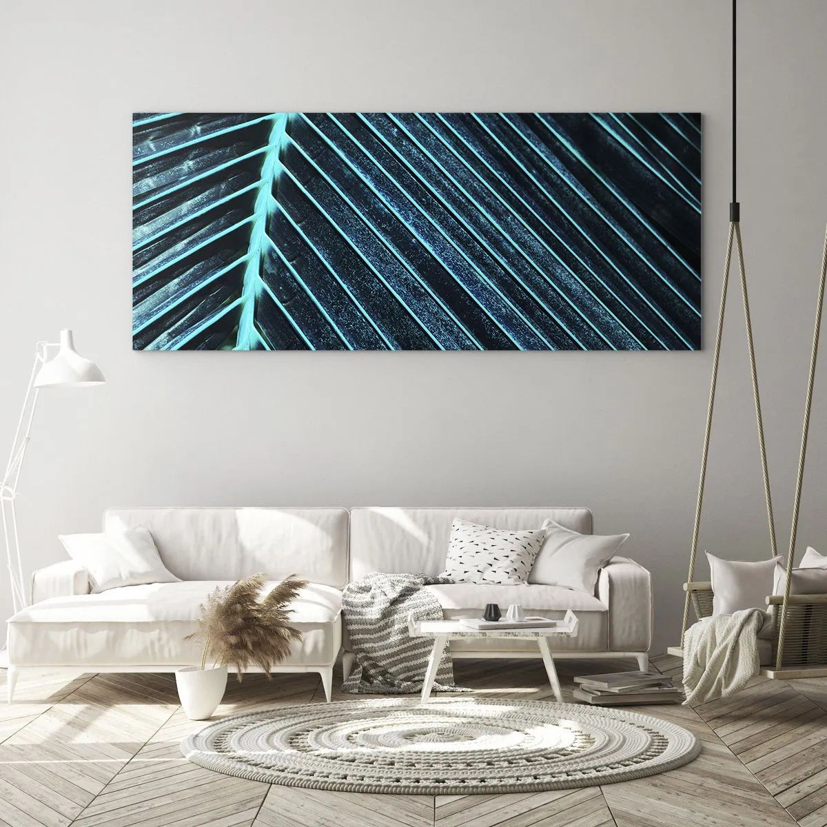 Tablou pe sticlă - Textura verdelui - 100x40 cm