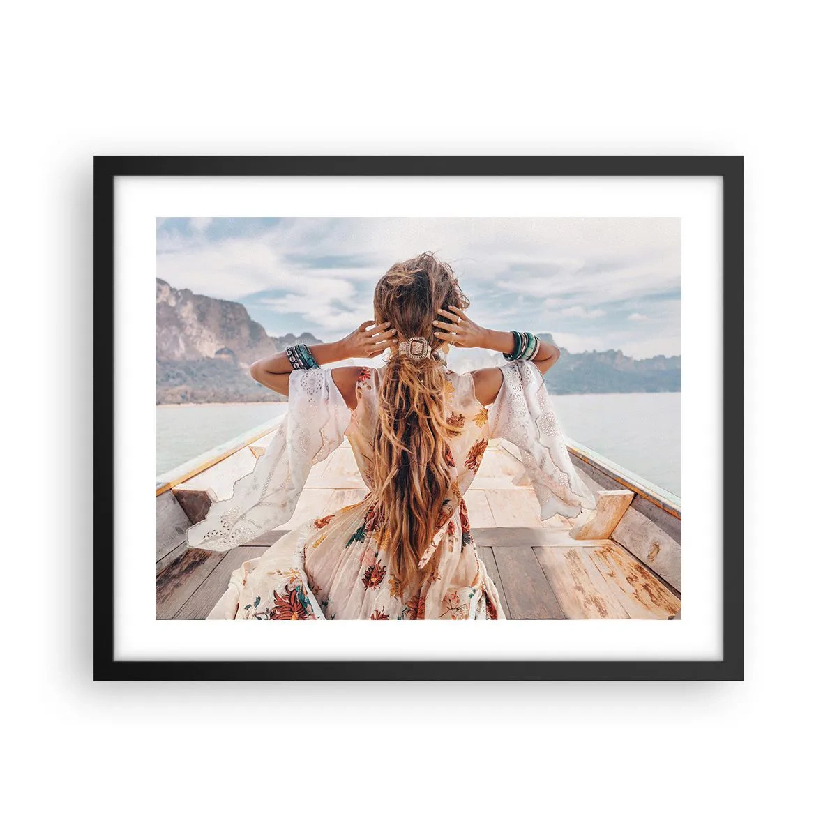 Poster în ramă neagră - Pe drumul spre fericire - 50x40 cm