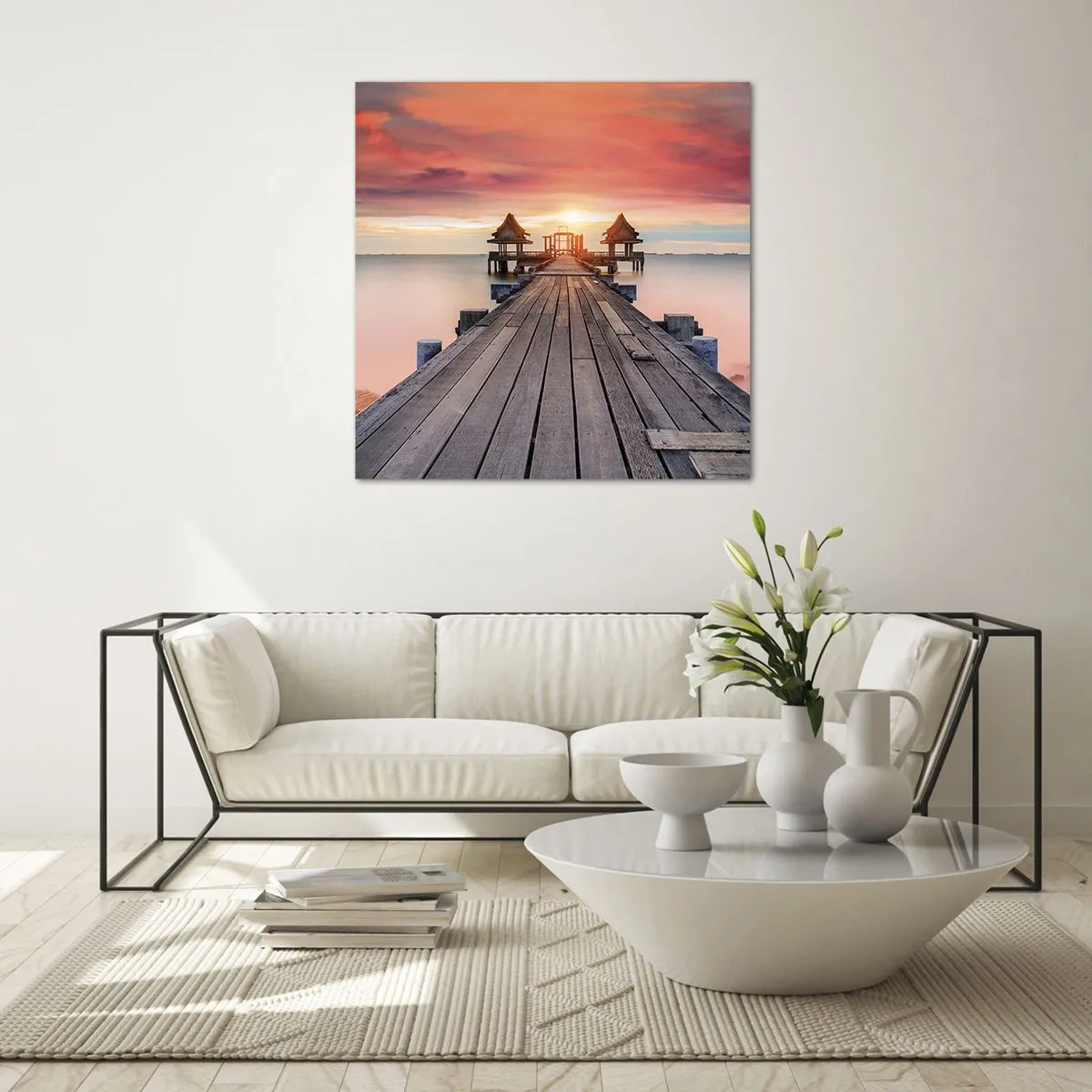 Tablou pe sticlă - Vestul la est - 70x70 cm