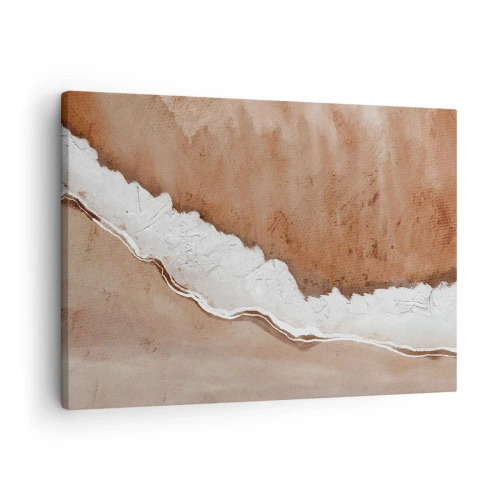 Tablou pe pânză Canvas - Textură nisipoasă cu accente albe - 70x50cm - În culorile pământului - Decorațiune modernă pentru perete pentru living și dormitor ARTTOR