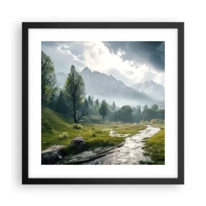 Poster în ramă neagră - Până acolo și înapoi - 40x40 cm