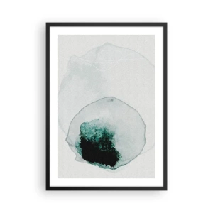 Poster în ramă neagră - Formă organică abstractă în nuanțe de verde - 50x70cm - Într-o picătură de apă - Decorațiune modernă pentru perete pentru living și dormitor ARTTOR