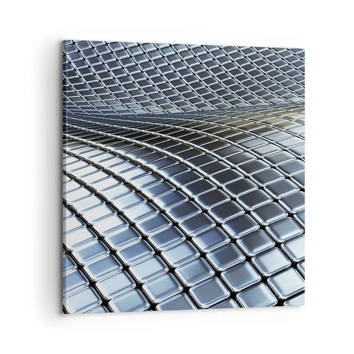 Tablou pe pânză - Val metalic argintiu - 60x60 cm