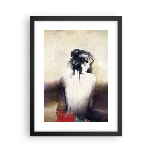 Poster în ramă neagră - Linii moi, forme ovale - 30x40 cm