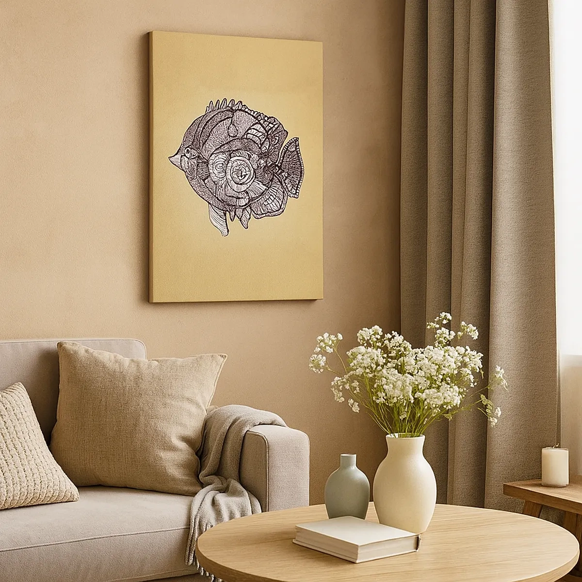 Tablou pe pânză - Dintr-un ocean de ornamente - 50x70 cm