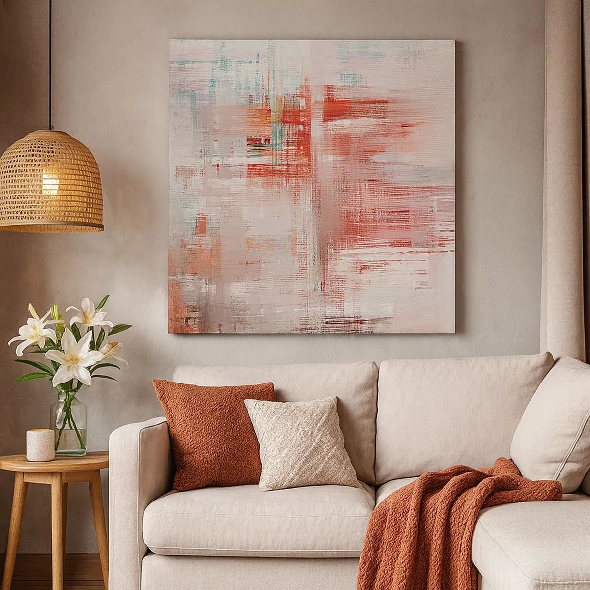 Tablou pe pânză - În ceață. Dar roz - 30x30 cm