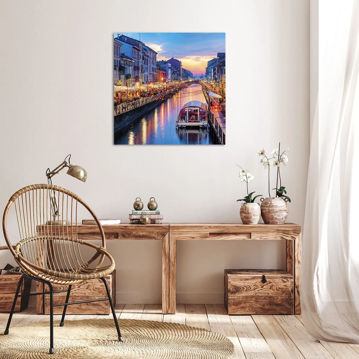 Tablou pe pânză - O seară de lumină și distracție - 30x30 cm