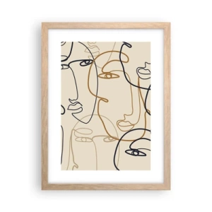 Poster în ramă de stejar deschis - Portret multiplicat - 30x40 cm