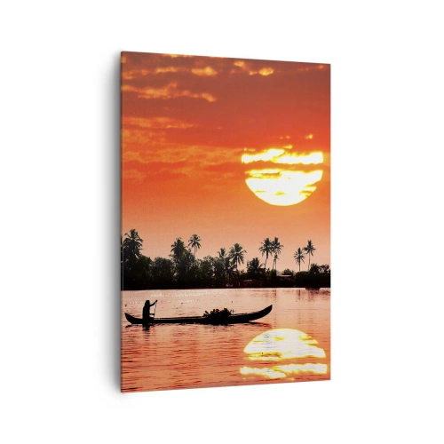 Tablou pe pânză - Liniștea tropicelor la apus de soare - 70x100 cm