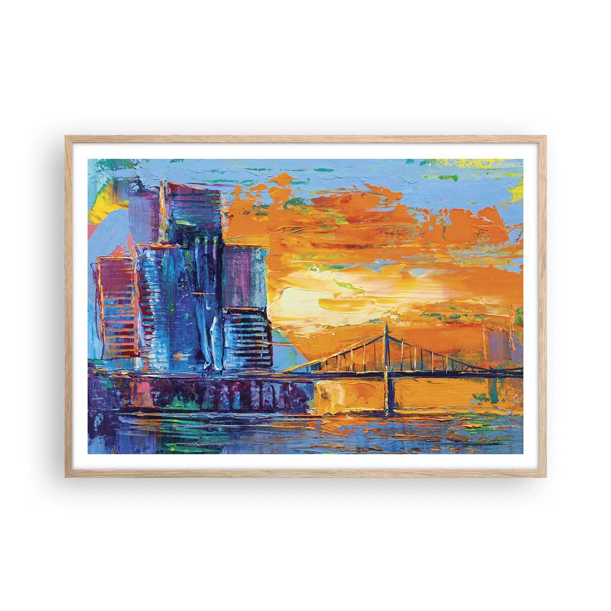 Poster în ramă de stejar deschis - Cultură și natură - 100x70 cm