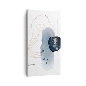 Tablou pe pânză - Fantezie albastru-auriu - 45x80 cm