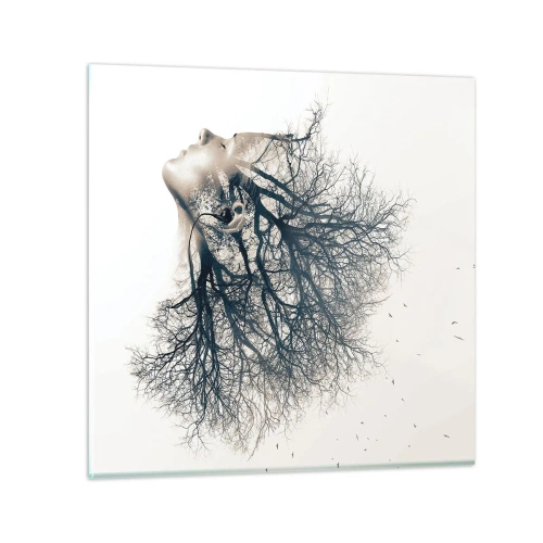 Tablou pe sticlă - Ascultând șoapta copacului - 30x30 cm