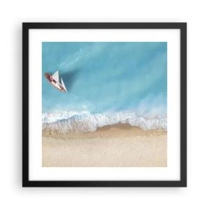 Poster în ramă neagră - La frontieră dintre albastru și auriu - 40x40 cm