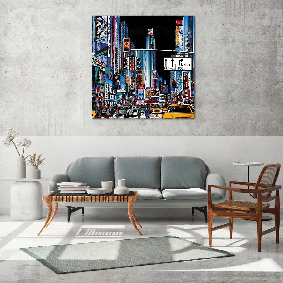 Tablou pe sticlă - O noapte mare și comică - 30x30 cm