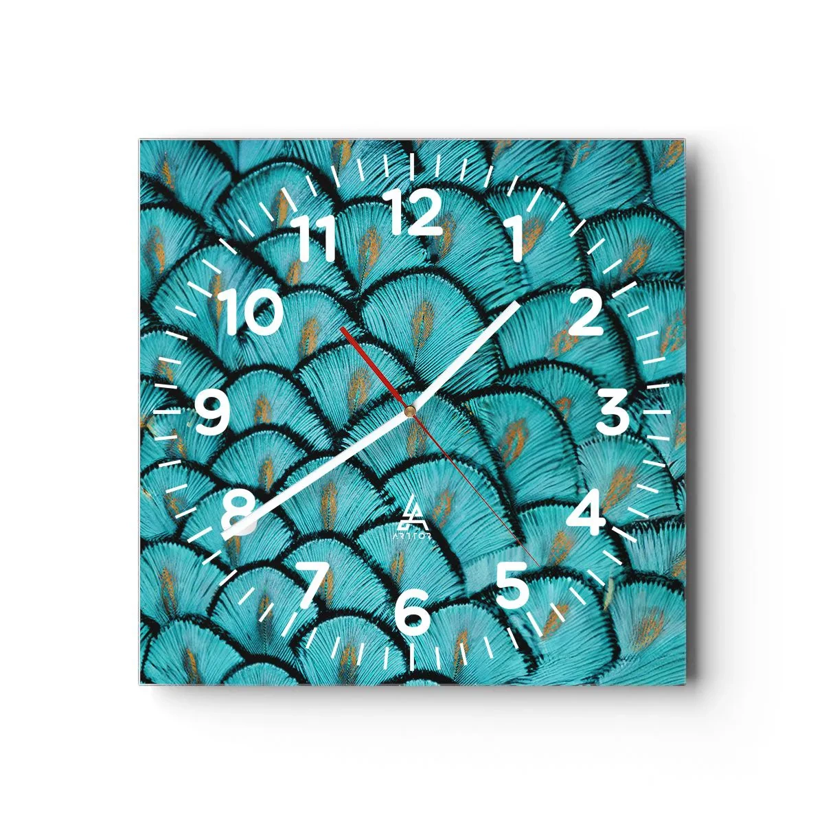 Ceas de perete - Ceas pe sticlă - Marea gală a penelor - 30x30 cm