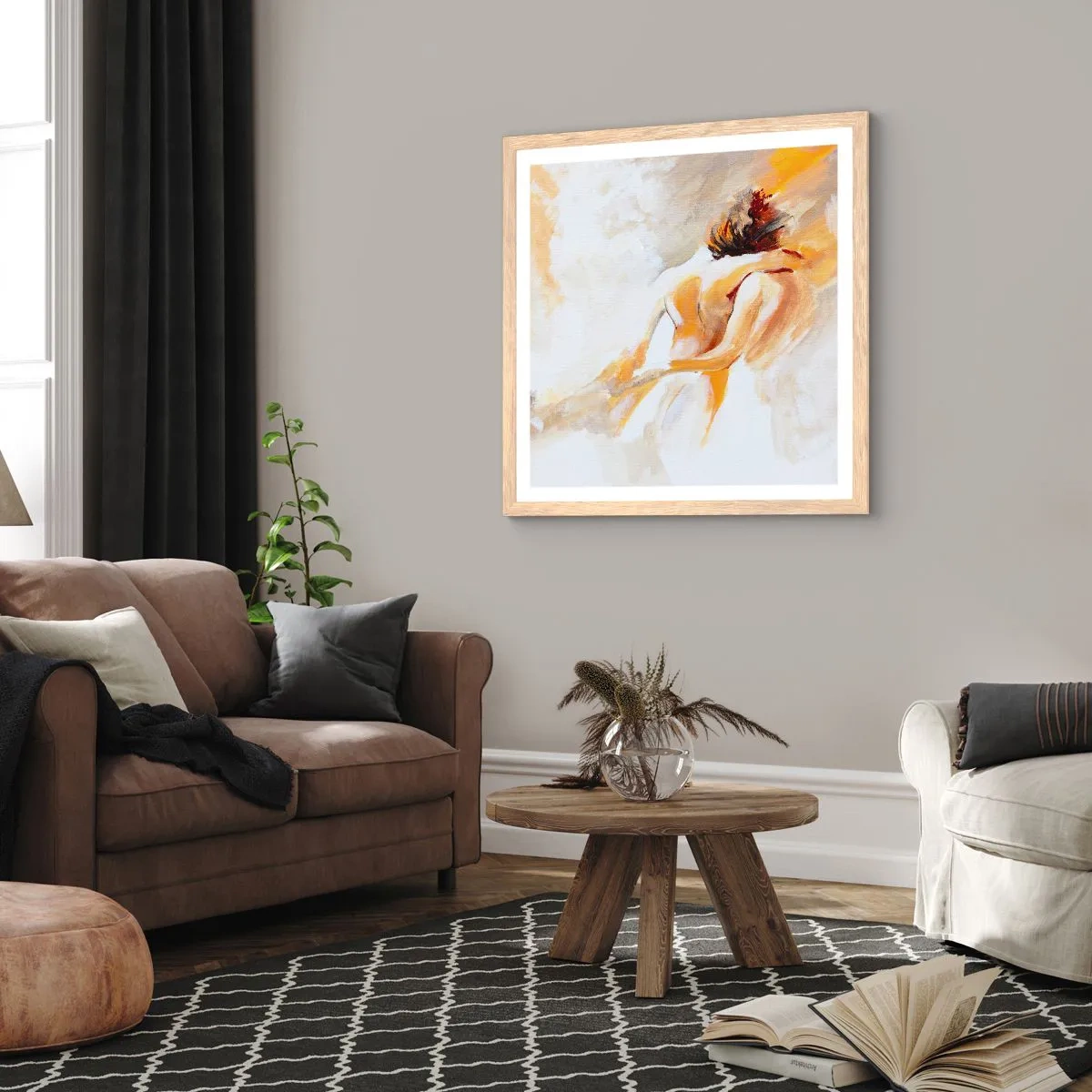 Poster în ramă de stejar deschis - În cerul proximității - 60x60 cm