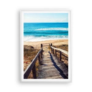 Poster în ramă albă - Aleargă! - 70x100 cm