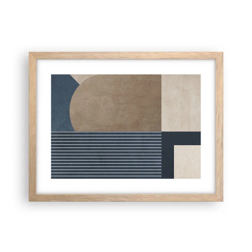 Poster în ramă de stejar deschis - Compoziție de simplitate și rotunjime - 40x30 cm