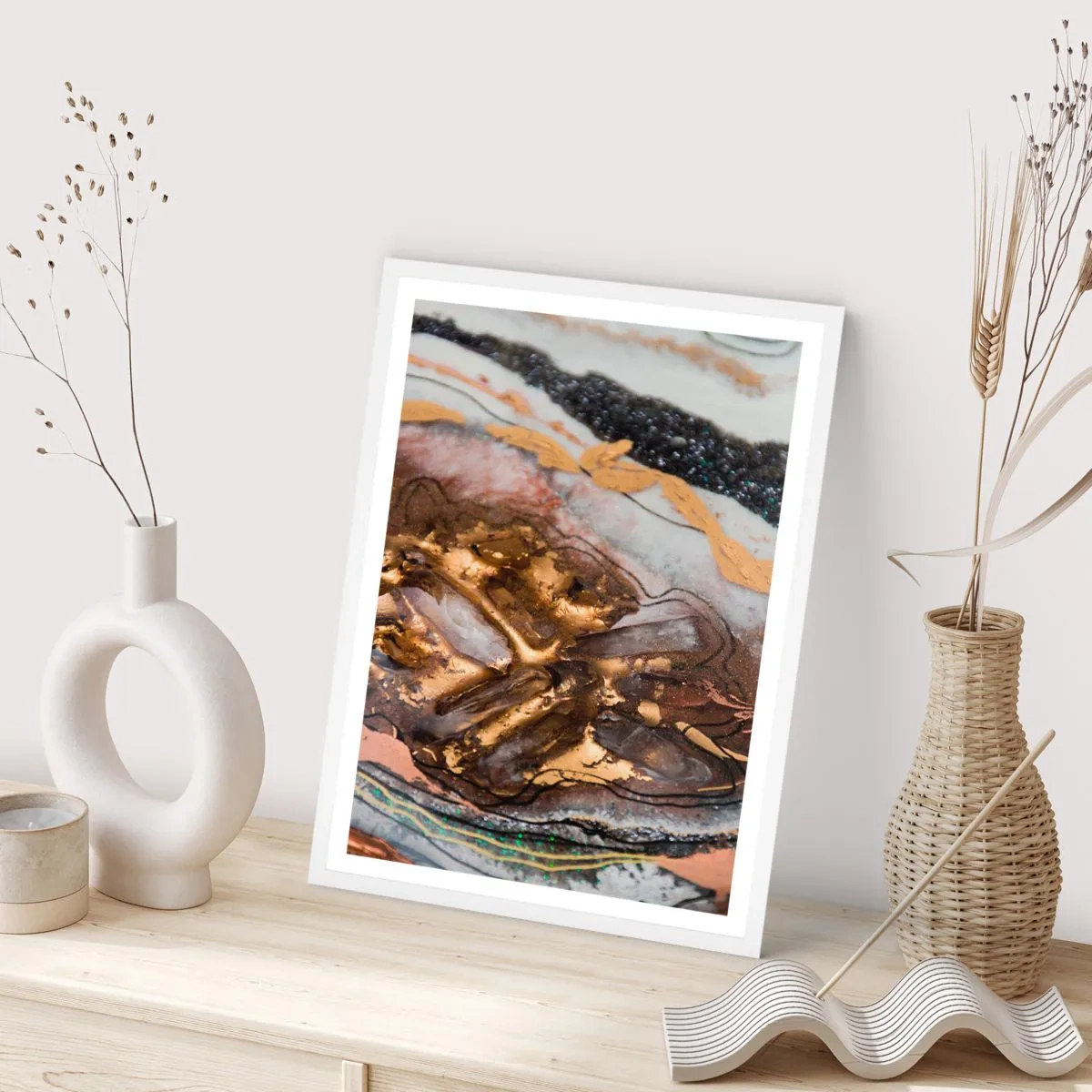 Poster în ramă albă - Elementul pământ - 50x70 cm