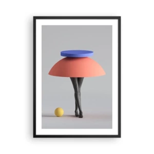 Poster în ramă neagră - Figură suprarealistă cu forme geometrice - 50x70cm - Compoziție suprarealistă - Decorațiune modernă pentru perete pentru living și dormitor ARTTOR