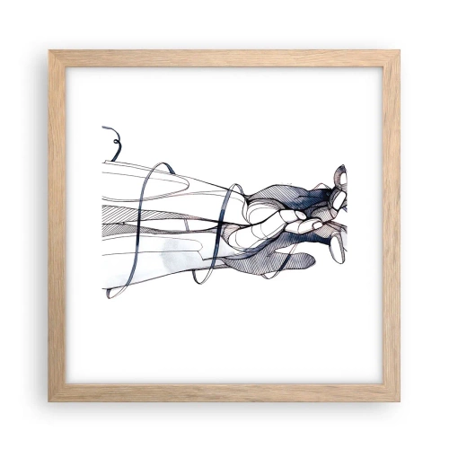 Poster în ramă de stejar deschis - Un studiu al atingerii - 30x30 cm