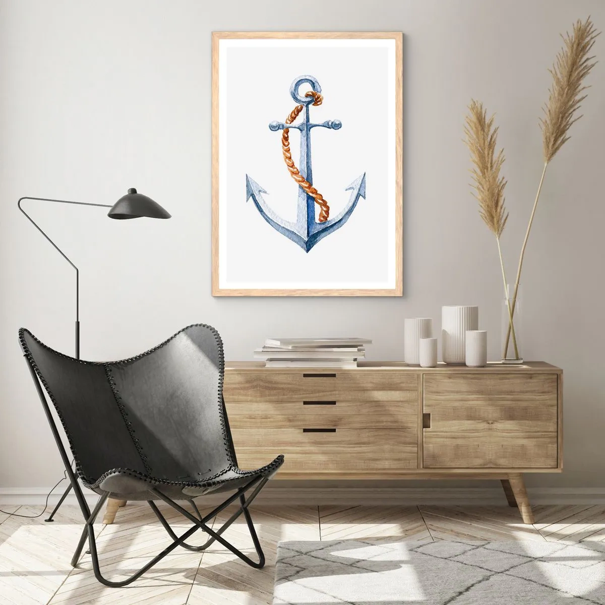 Poster în ramă de stejar deschis - Ahoy aventura! - 40x50 cm