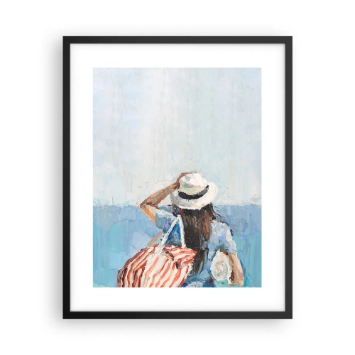 Poster în ramă neagră - Bine ați venit în concediu - 40x50 cm