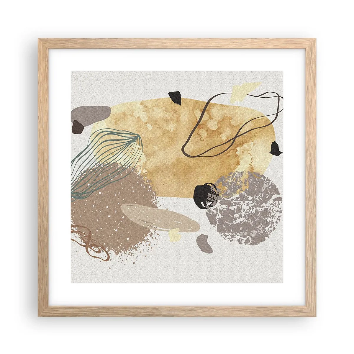 Poster în ramă de stejar deschis - Fluiditatea aplicată - 40x40 cm