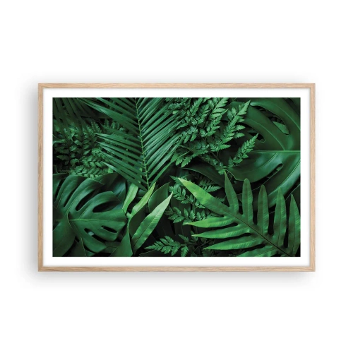 Poster în ramă de stejar deschis - Înfășurate în verde - 91x61 cm