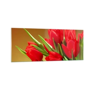 Tablou pe sticlă - O explozie de bucurie de primăvară - 100x40 cm