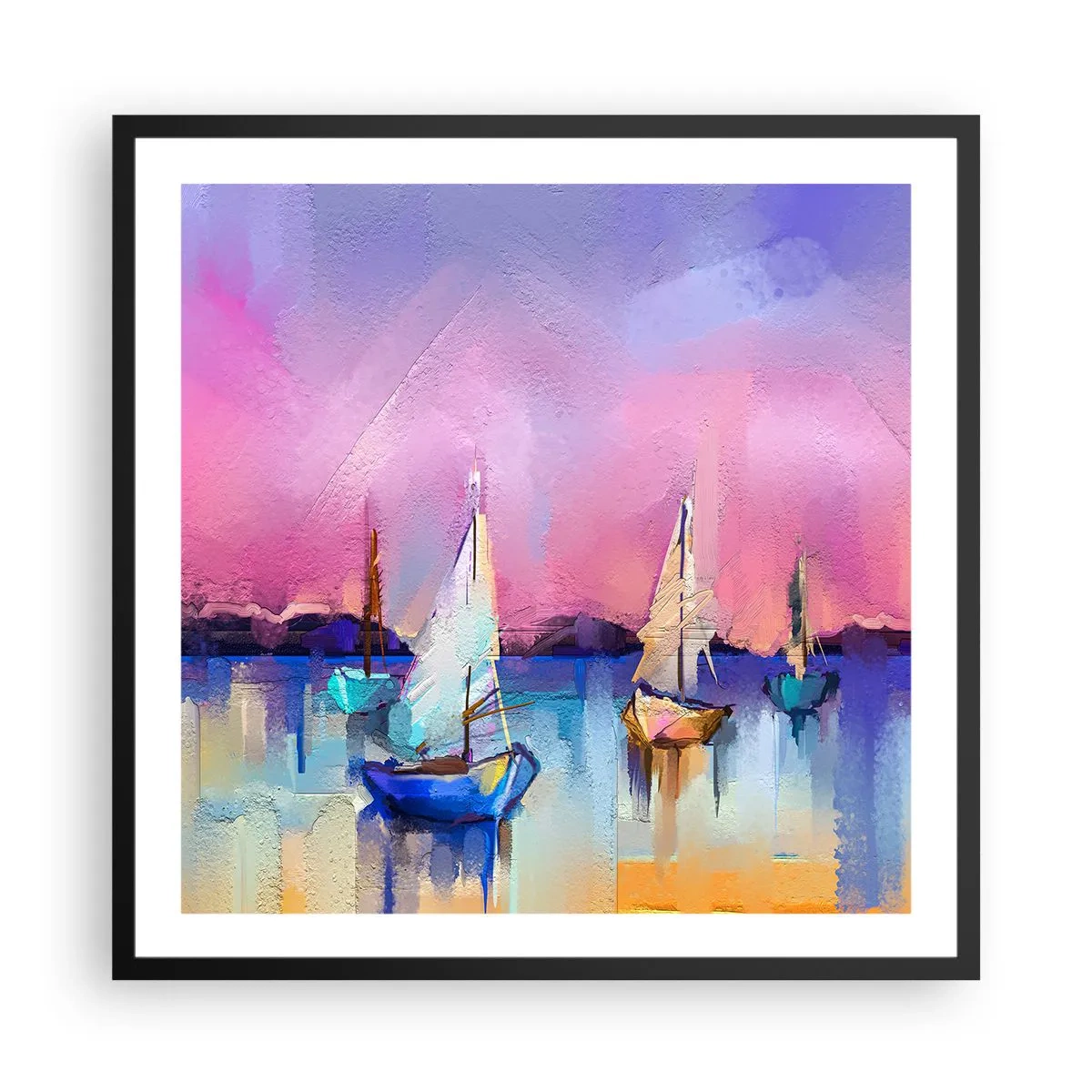 Poster în ramă neagră - Direcția: ape largi - 60x60 cm