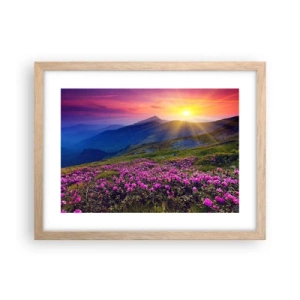 Poster în ramă de stejar deschis - ... Și peste tot în jur se simte un miros de jneapăn și parfum de ierburi... - 40x30 cm