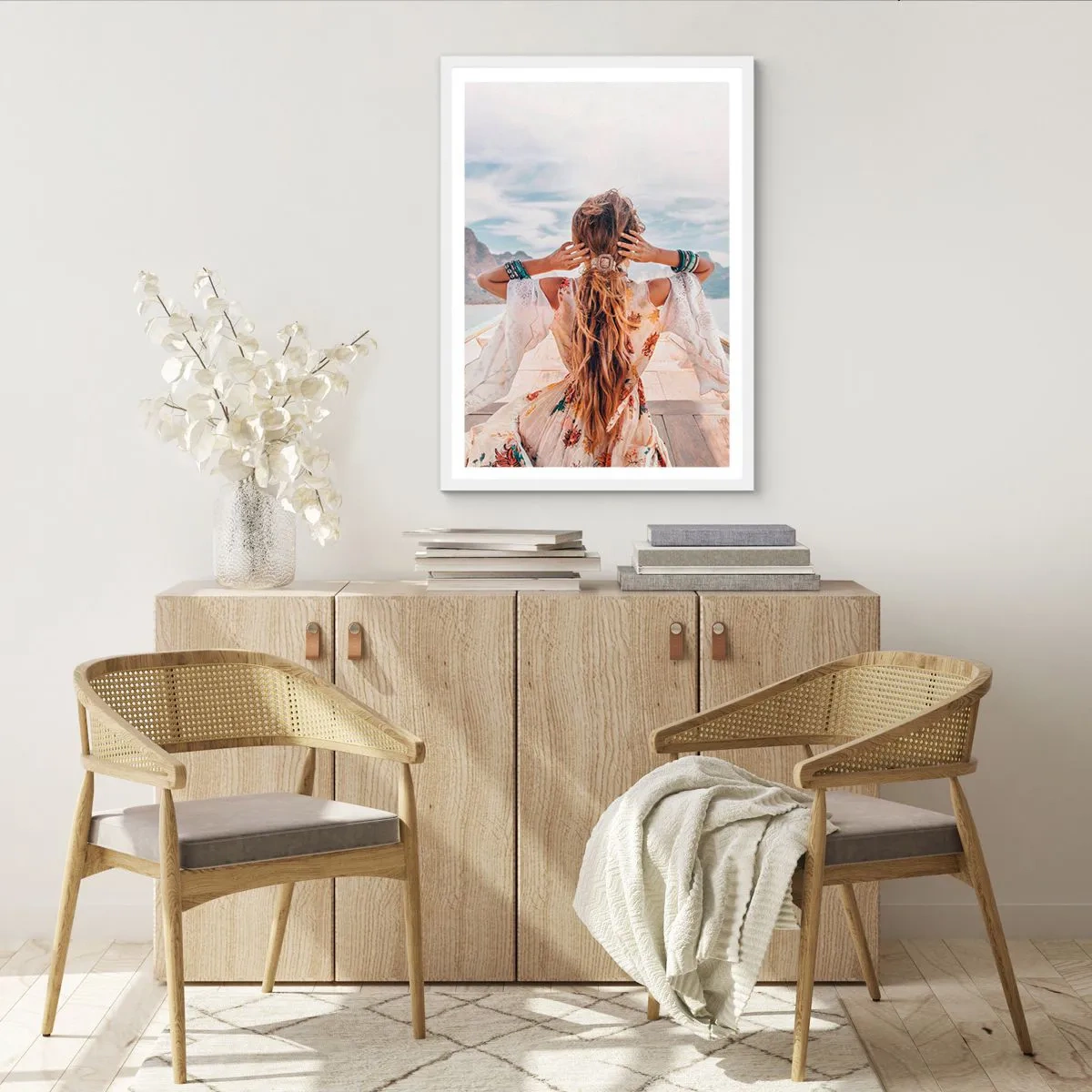 Poster în ramă albă - Pe drumul spre fericire - 61x91 cm