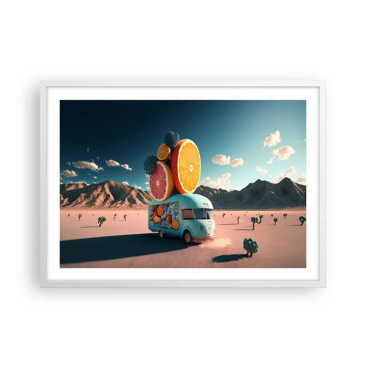 Poster în ramă albă - Gustul vacanței - 70x50 cm