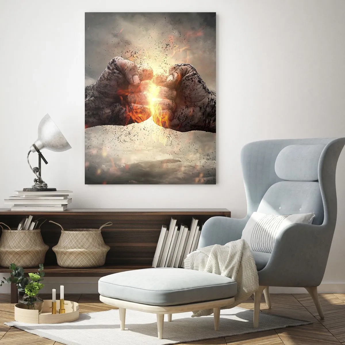 Tablou pe sticlă - Ridică-te pentru a lupta - 70x100 cm