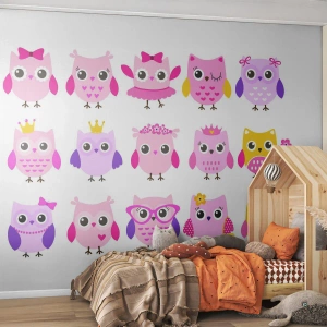 Tapet Premium Canvas - Una mai dulce decât cealaltă - Păsări, Bufniţă, Pentru copii - 250x175 cm