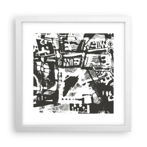 Poster în ramă albă - Ordine sau haos? - 30x30 cm