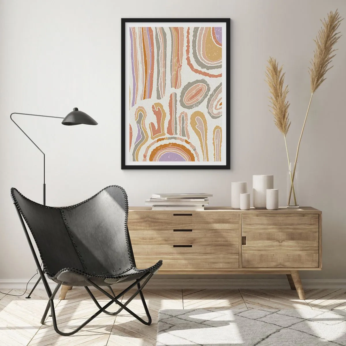 Poster în ramă neagră - Secțiuni colorate - 61x91 cm