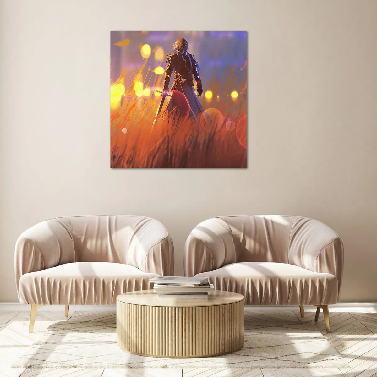 Tablou pe sticlă - Cavalerul greșit - 50x50 cm