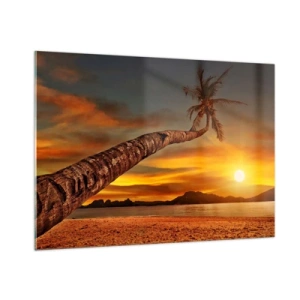 Tablou pe sticlă - Vacanță exotică, aventură în Caraibe - 100x70 cm