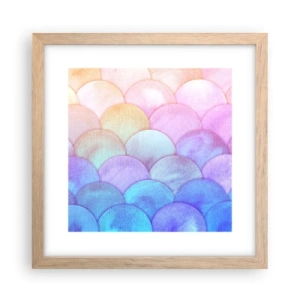 Poster în ramă de stejar deschis - Coajă de perlă - 30x30 cm