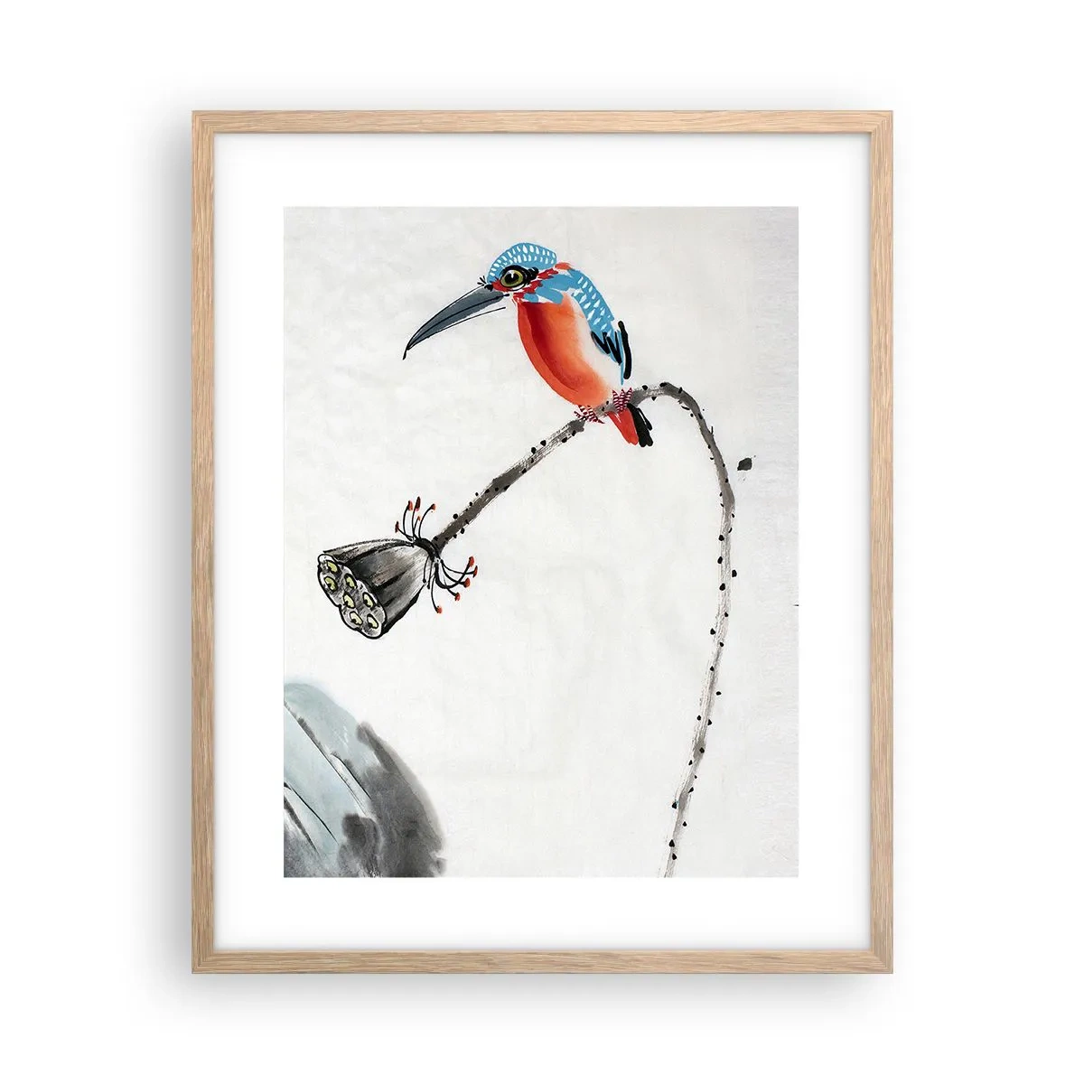 Poster în ramă de stejar deschis - Viața de pajiște - 40x50 cm