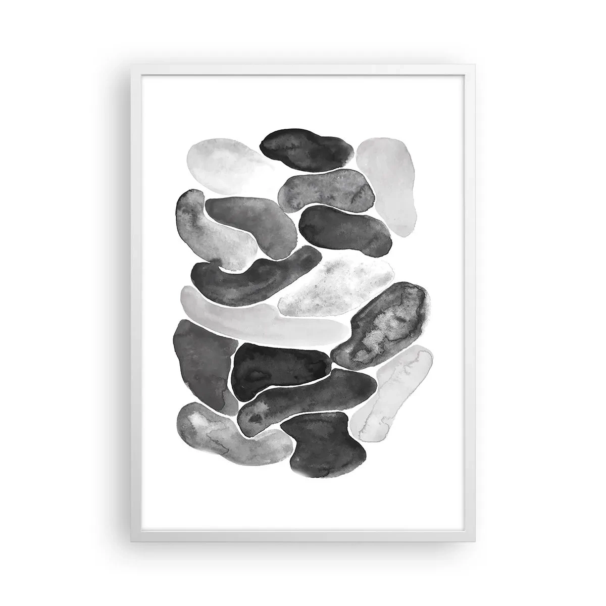 Poster în ramă albă - Abstracție pietroasă - 50x70 cm